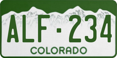 CO license plate ALF234