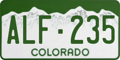CO license plate ALF235