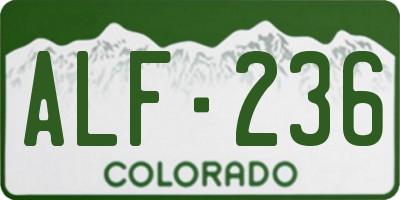 CO license plate ALF236