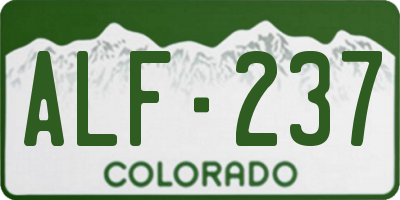 CO license plate ALF237