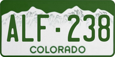 CO license plate ALF238