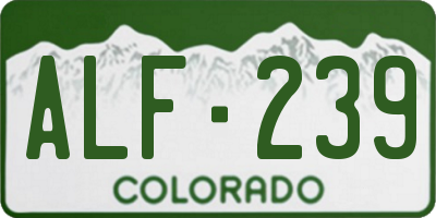 CO license plate ALF239