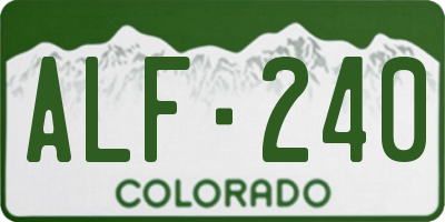 CO license plate ALF240