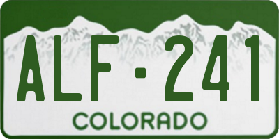 CO license plate ALF241