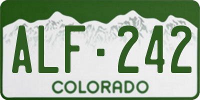 CO license plate ALF242