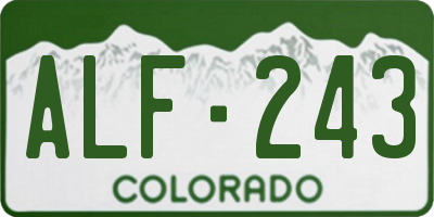 CO license plate ALF243