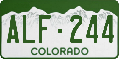CO license plate ALF244
