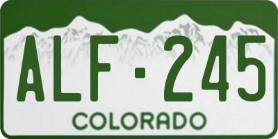 CO license plate ALF245