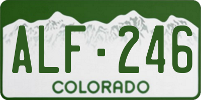 CO license plate ALF246