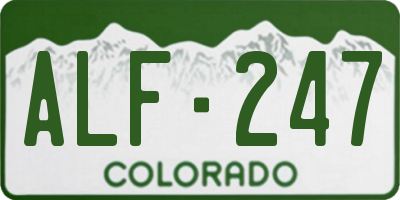 CO license plate ALF247