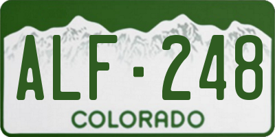 CO license plate ALF248