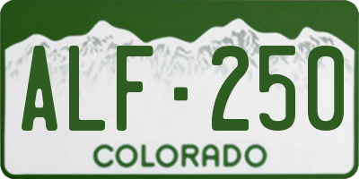CO license plate ALF250