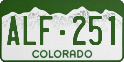 CO license plate ALF251