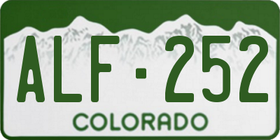 CO license plate ALF252