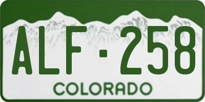 CO license plate ALF258