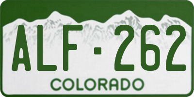 CO license plate ALF262