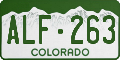 CO license plate ALF263