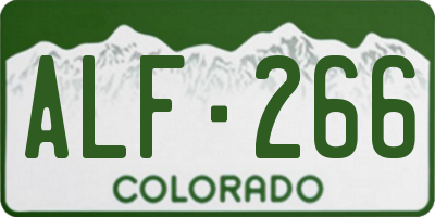 CO license plate ALF266