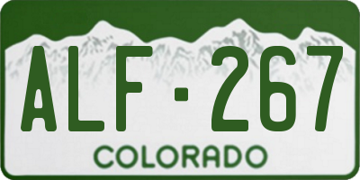 CO license plate ALF267