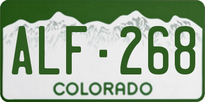 CO license plate ALF268