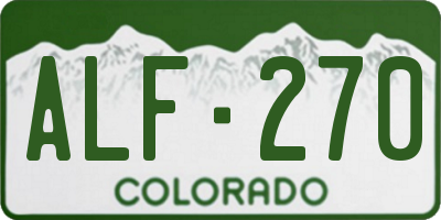 CO license plate ALF270