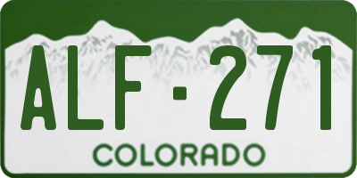 CO license plate ALF271