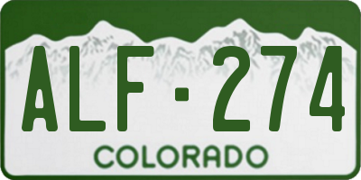 CO license plate ALF274