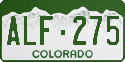 CO license plate ALF275