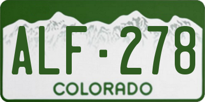 CO license plate ALF278