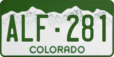CO license plate ALF281