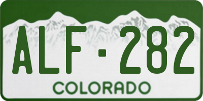CO license plate ALF282