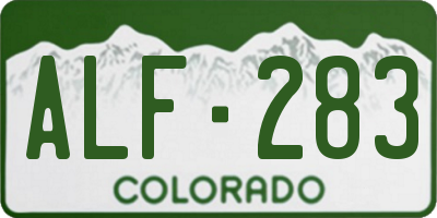 CO license plate ALF283