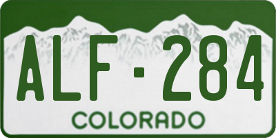 CO license plate ALF284