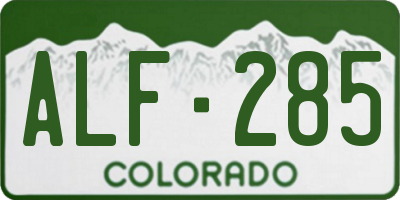 CO license plate ALF285