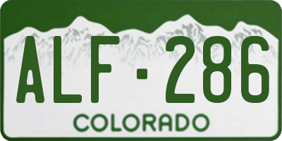 CO license plate ALF286
