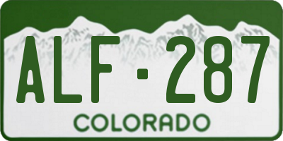CO license plate ALF287