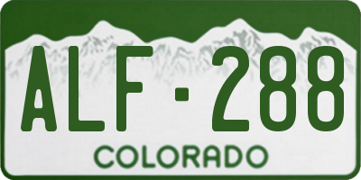 CO license plate ALF288