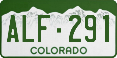 CO license plate ALF291