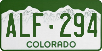 CO license plate ALF294