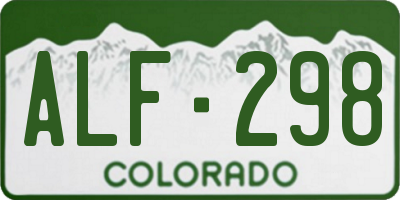 CO license plate ALF298