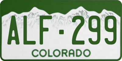 CO license plate ALF299