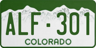 CO license plate ALF301