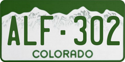 CO license plate ALF302