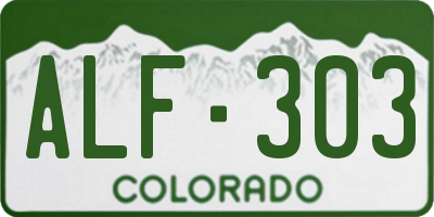 CO license plate ALF303
