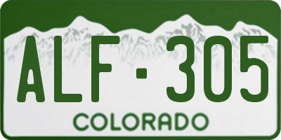 CO license plate ALF305