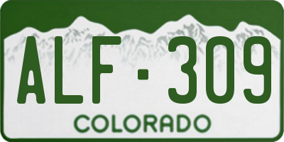 CO license plate ALF309