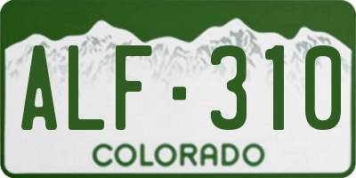 CO license plate ALF310