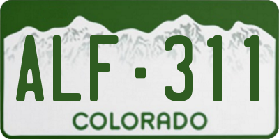 CO license plate ALF311