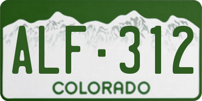 CO license plate ALF312