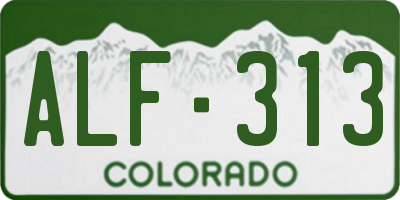 CO license plate ALF313